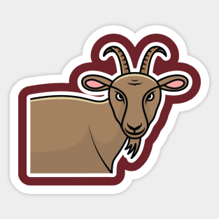 Cute Goat Animal Sticker design vector illustration. Animal object icon concept. Farm animal goat cartoon character sticker design. Eid Mubarak icon concept. Sticker